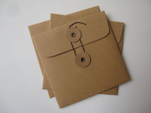 FREE SHIPPING 10 PCs Kraft Paper CD DVD Bag Cover Envelope Sleeve 13x13cm