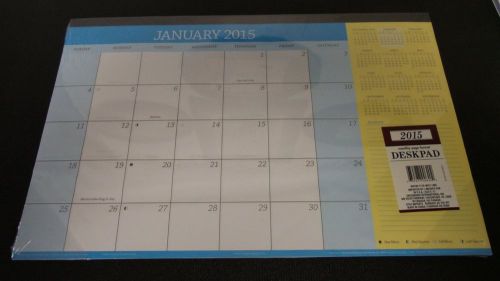 2015, DESK CALENDAR, MONTHLY CALENDAR, BRAND NEW, RIP OFF, BLUE/ WHITE, NEW