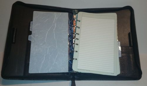 Franklin Quest Binder Planner CLASSIC Top-Grain Black Leather 10259US4