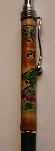 Peru Embossed Leather Embossed Ink Pen Andes Llama NEW