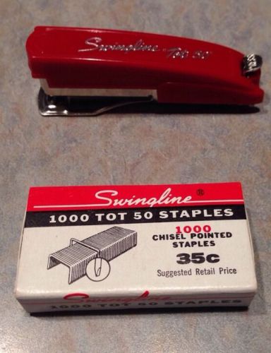 RARE ~ SWINGLINE ORIGINAL TOT 50 STAPLER and STAPLES  ~ VINTAGE