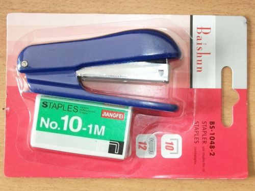 STAPLES STAPLER BLUE OFFICE HOME  NO 10  5MM MINI 1000 PAPER FREE SHIPPING