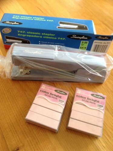 Swingline Classic Stapler - Sky Blue with Pink Staples