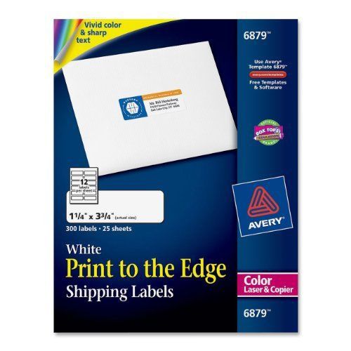 Avery color printing label - 3.75&#034; width x 1.25&#034; length - 300 / pack - (ave6879) for sale