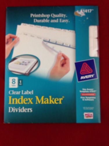 Avery 8 Tab Clear Label Index Maker Dividers 41417