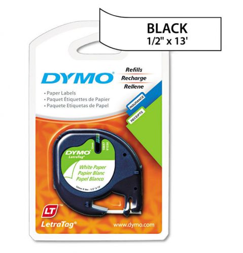 2 Pack Dymo 10697 White Paper Refill Tapes 1/2&#034;x13ft LetraTag NIB Free Shipping