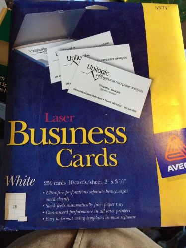 NEW Avery Laser 2 x 3 1/2 Inch White Business Cards 250 Count (5371)