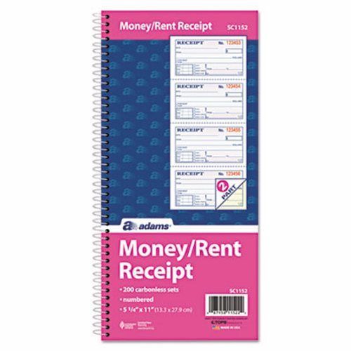 Business Forms Rent Receipt Book, 2-Part Carbonless, 200 Forms (ABFSC1152)