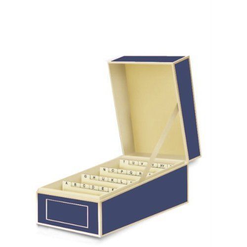 Semikolon Business Card File Box, Dividers A to Z, Marine Blue (3230003)