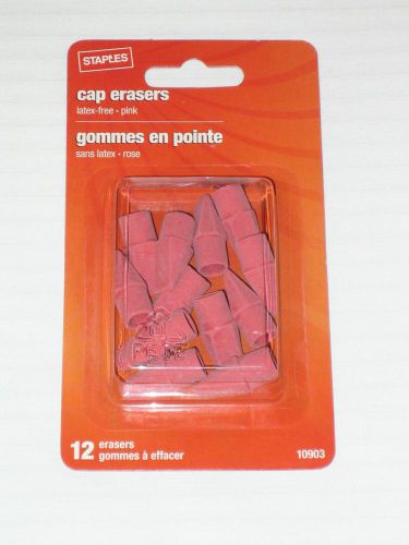 New 12-pack staples cap erasers for sale