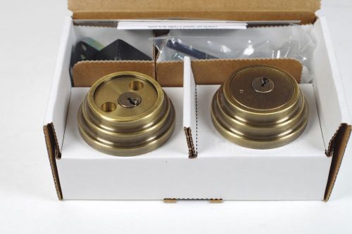 MEDECO MAXUM DEADBOLT, ANTIQUE BRASS 11-R62L Less Bolt, Residential ASSA ABLOY