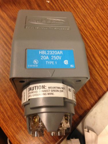 NEW HUBBELL SAFETYSHROUD TWISTLOCK 20A 250V HBL2320AR