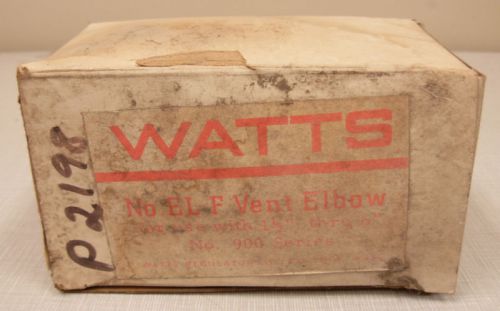 *NIB* Watts EL-F Vent Elbow 900 Series *NIB*