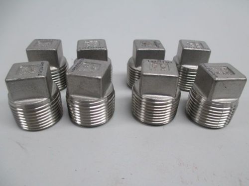 LOT 8 NEW TC-304 SQUARE HEAD PLUG PIPE 3/4IN 150 STAINLESS  FITTING MALE D240950
