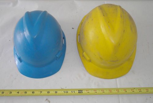 2 Used MSA Hard Hats Safety Helmets Medium Med S Small