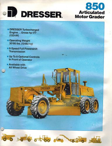 DRESSER VINTAGE 850 ARTICULATED  MOTOR GRADER  BROCHURE 1988