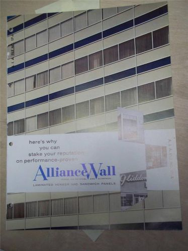 AllianceWare/Crane Co Catalog~AllianceWall~Porcelain Steel Panels~Asbestos~1962