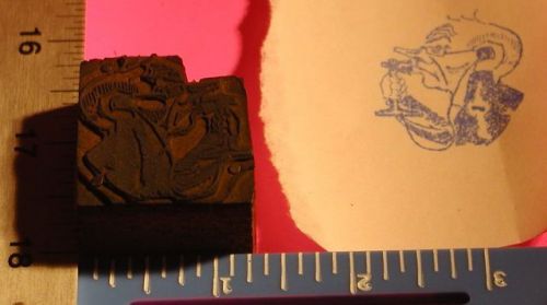 Vintage letterpress printers block man on old phone for sale