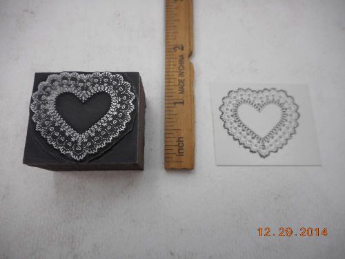 Letterpress Printing Printers Block, Valentine Lace Heart