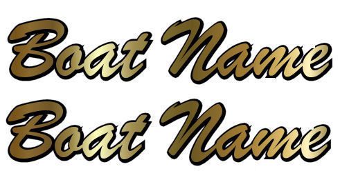 9&#034; Boat Lettering Custom Boat Name 2 Color Set (2) Brush