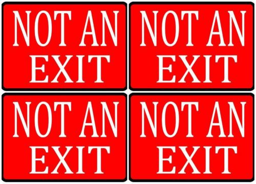 Not an exit business vinyl durable important set of 4 office wall plaque signs for sale