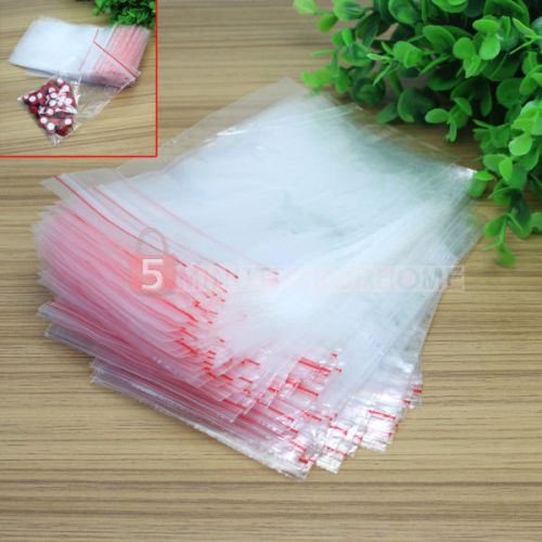 100PCS  Jewelry Ziplock Zip Zipped Lock Reclosable Plastic Poly Clear Bags hot