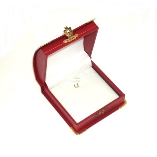 12 red domed leatherette with brass accents pendant jewelry display gift boxes for sale