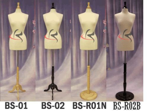 Size 2-4 White Female Mannequin Manikin Dress Form F2/4W + Wood Base R01N