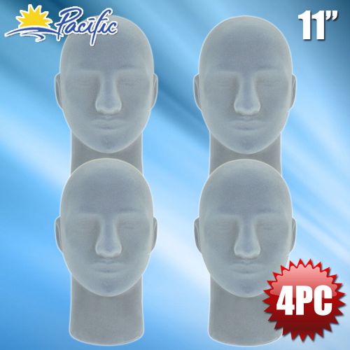 New male styrofoam foam grey velvet mannequin head display wig hat glasses 4pc for sale