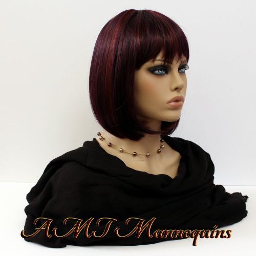 Female lifesize head, displays wig hat scarves jewelry, head - FO+1wig (W422)