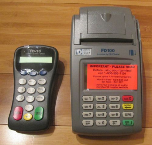 FIRST DATA FD100 CREDIT CARD READER TERMINAL &amp; FD-10 PIN PAD