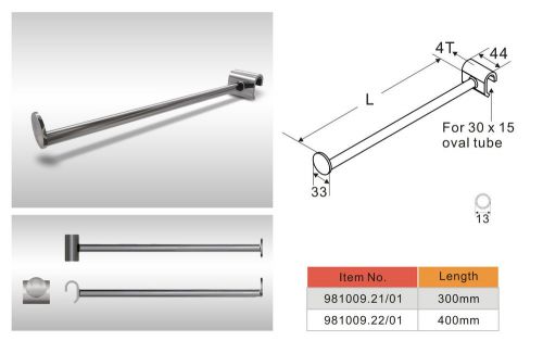 Cloth display hanger for oval tube