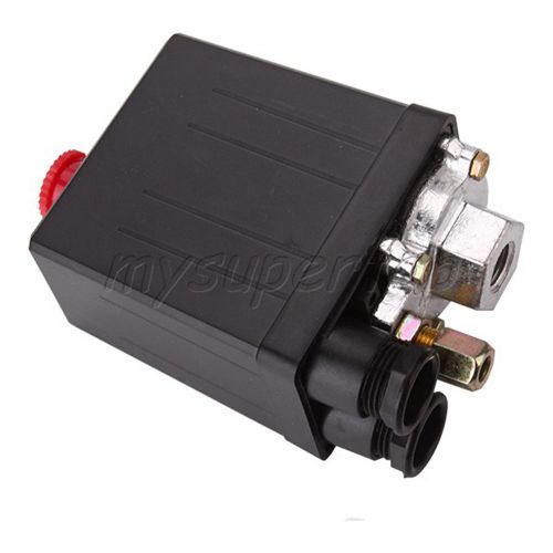 240V 1 Port Air Compressor Pressure Switch Valve 120 PSI w/Red ON/OFF Knob