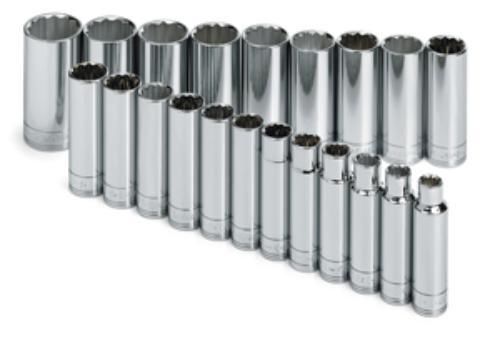 Sk Hand Tool, Llc 1951 21 Piece 12 Point Deep Metric Socket Set 1/2&#034; Drive