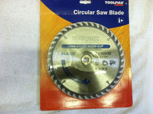 Toolpak Circular Sawblade (Fine/Cross woodcut)(30mm/230mm/40teeth)