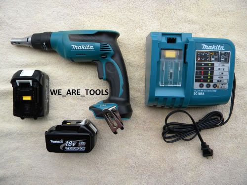 MAKITA 18V LXSF01 CORDLESS DRYWALL DRILL,2 BL1830 BATTERIES,CHARGER 18 VOLT LXT