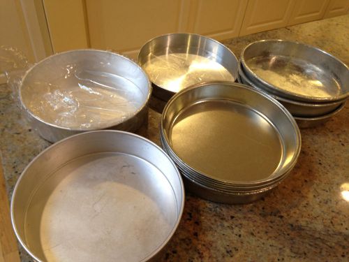 LOT OF 13 8&#034; ROUND CAKE PANS BAKERY PIZZA CAFE CAKE PIZZA DOUGH IRISH SODA BREAD