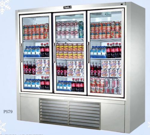 BRAND NEW! LEADER PS79 - 79&#034; 3 GLASS DOOR REFRIGERATOR SODA CASE