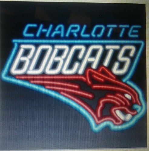 NEW NBA CHARLOTTE BOBCATS BASKETBALL NEON SIGN. NEW