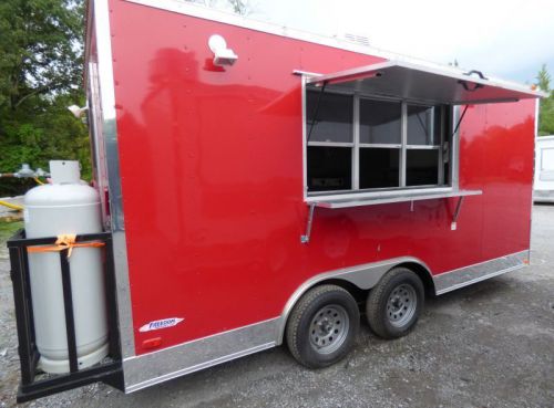 Concession Trailer 8.5 X 16 Red - Catering Event Food Trailer