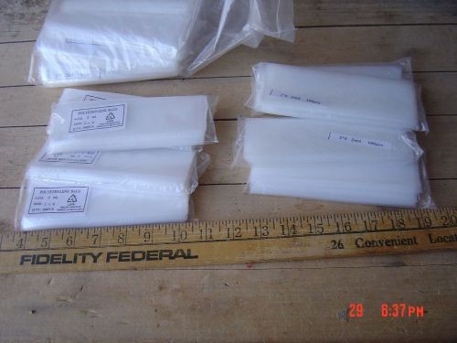 300 2x6 clear flat poly bags, plastic bags  - 3 packages of 100 for sale