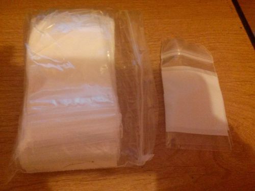 New Lot of 100 2 x 3 inch Zip lock Plastic square jewelry bags with white