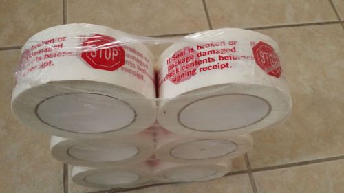 Tape Logi Pre Printed &#034;Stop If Seal Is Broken&#034; Carton Sealing Tape, Red On White