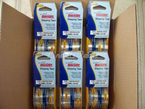 6 ROLLS  CARTON SEALING SHIPPING  PACKING TAPE 2&#034; x1600&#034; 44YDS  BANDIT