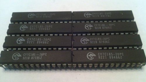 Vintage Lot of (8) Cypress CY7C185-20PC Encapsulation:DIP-28,8K x 8 Static RAM