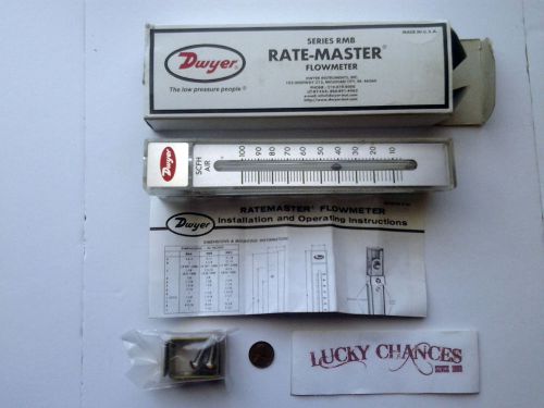 Dwyer rate-master flowmeter 10-100gph water 5&#034; scale with box #rmb85ssv for sale