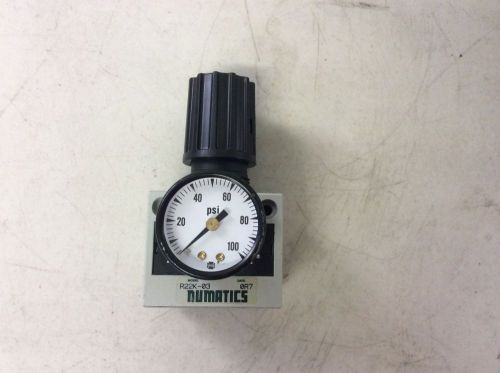 Numatics R22K-03 Pneumatic Regulator 3/8&#034; w/ Guage 0 - 100 PSI R22K03 R22K