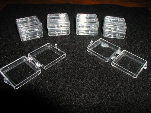 10 Plastic Snaplock Cases Coins Art, Jewery, 1 1/8&#034; x 1 1/8&#034; x 1/4