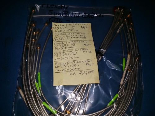 Misc. Lot of 21 Flexible Semi Rigid RF cables SMA (M) connectors