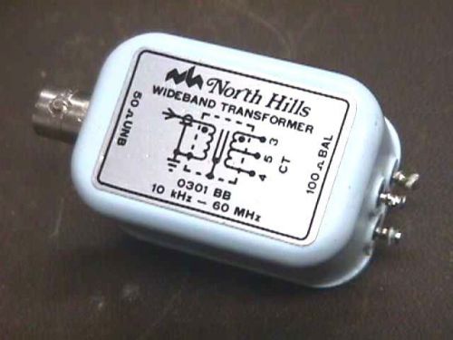 North Hills 0301BB, 50U:100B, 10kHz-60MHz, wideband transformer